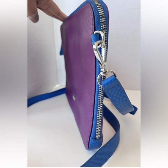 Tumi Prism Tech iPad Mini Tablet Crossbody Bag Color Block Blue Purple Pink - Picture 5 of 14